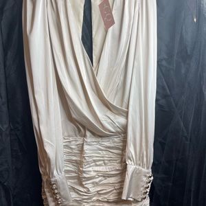 Beige long sleeve dress